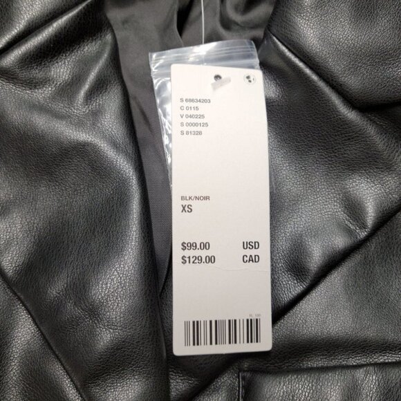 URBAN Outfitters Crop Faux Leather Jacket Black Size XS NWT - Picture 4 of 5